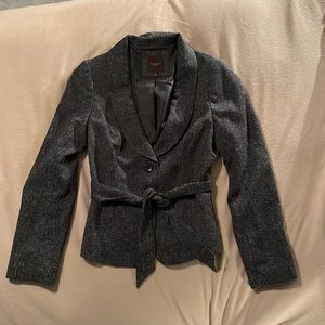 The Limited black textured blazer. Tie around the waist. Size M.